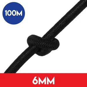 100m of 6MM Shockguard Dyneema Shockcord - Black