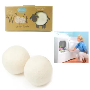 2 Pc Wool Dryer Balls Laundry Natural Hypoallergenic Reusable Fabric Softener