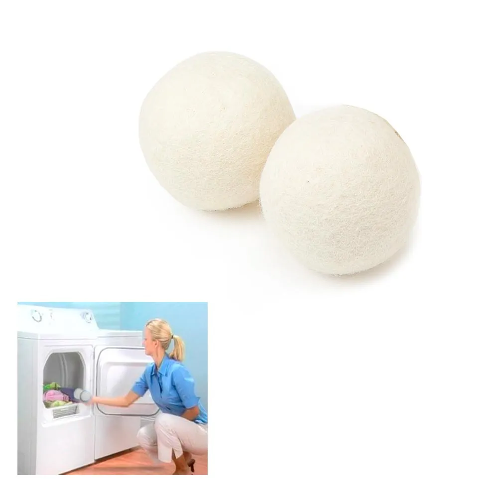 2 Pc Wool Dryer Balls Laundry Natural Hypoallergenic Reusable Fabric Softener
