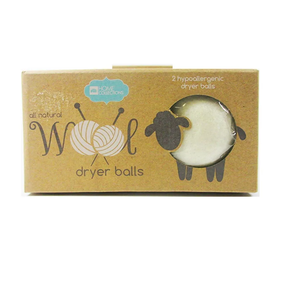2 Pc Wool Dryer Balls Laundry Natural Hypoallergenic Reusable Fabric Softener