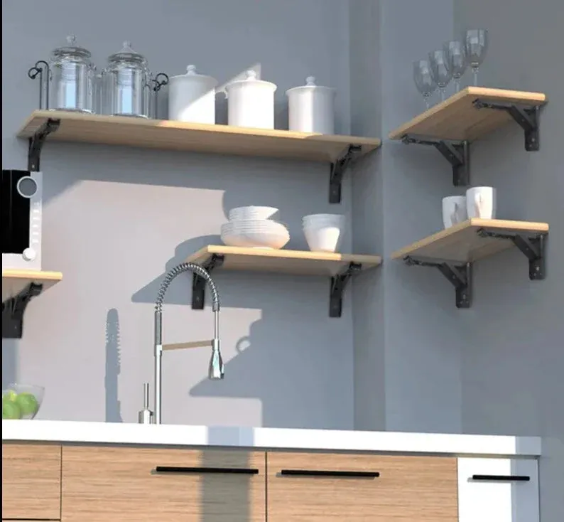 2 Piece Steel Folding Angle Bracket Easy Install for Shelf Bench Table