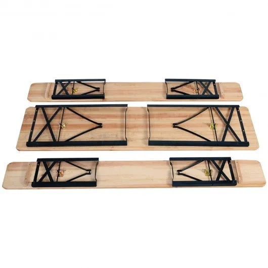 3 pcs Folding Wooden Picnic Table Bench Set