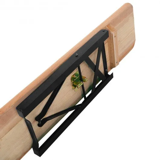 3 pcs Folding Wooden Picnic Table Bench Set