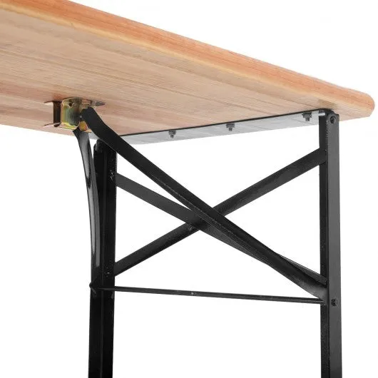 3 pcs Folding Wooden Picnic Table Bench Set