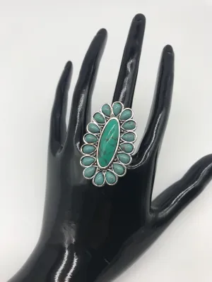Adjustable turquoise ring