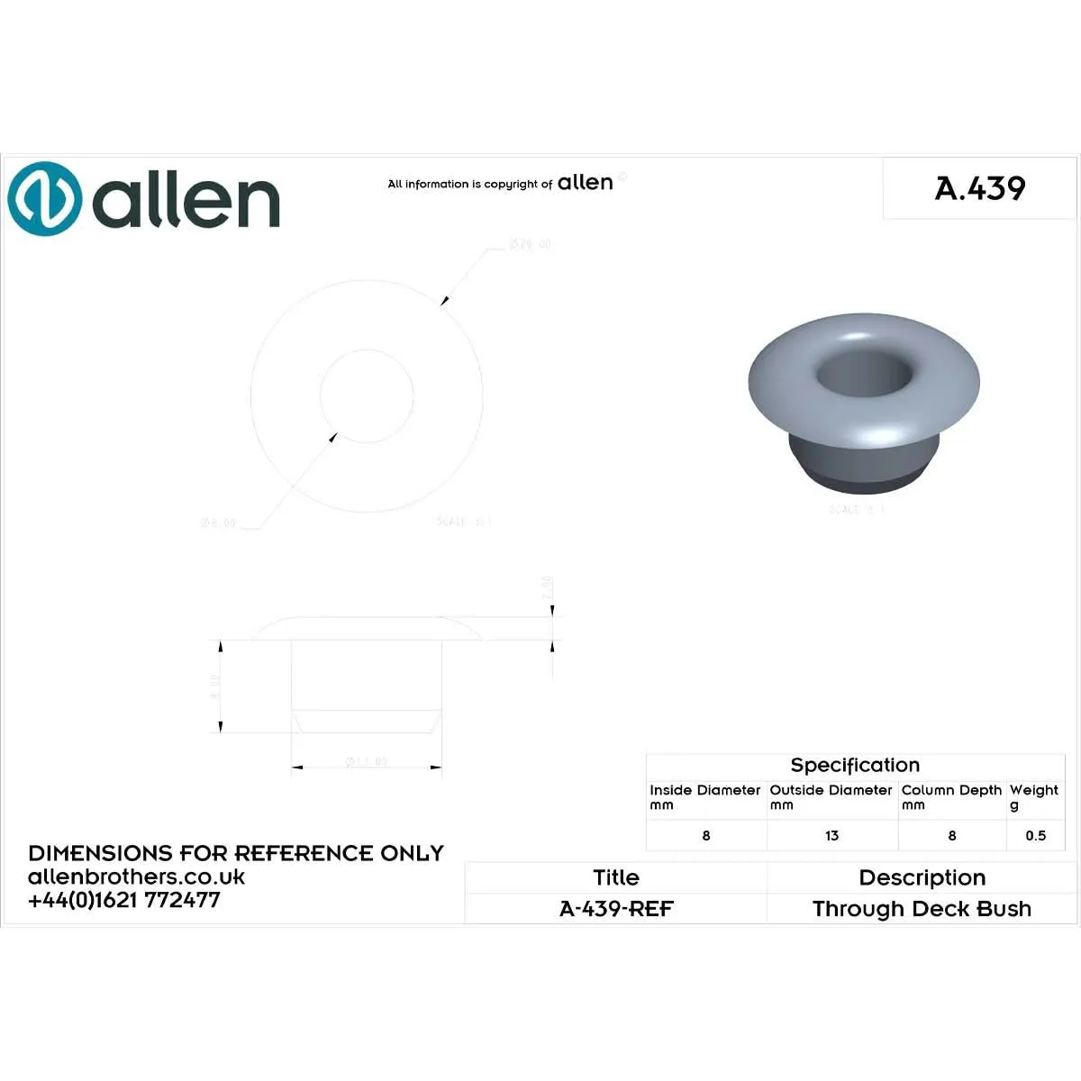 Allen Brothers 13mm Deck Bush
