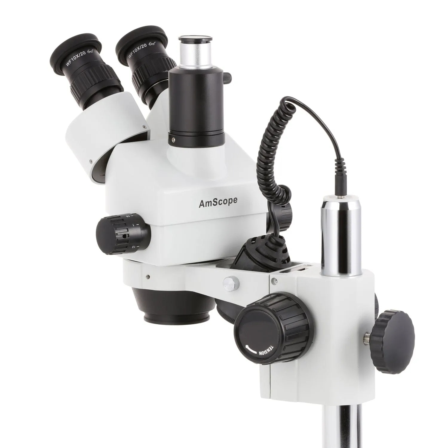 AmScope SM-2 Series Simul-Focal Zoom Trinocular Stereo Microscope with Dual Halogen Lights and Optional Digital Camera