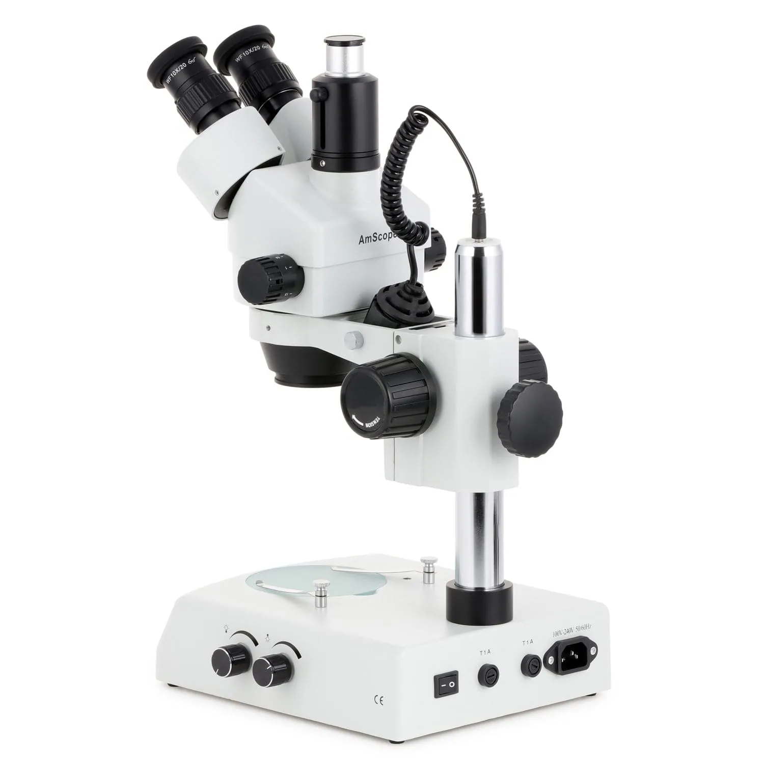 AmScope SM-2 Series Simul-Focal Zoom Trinocular Stereo Microscope with Dual Halogen Lights and Optional Digital Camera