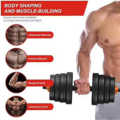 Bundle - PVC 10 Kg Adjustable Dumbbell (2.5 Kg x 4 = 10 Kg)