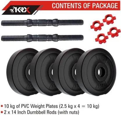 Bundle - PVC 10 Kg Adjustable Dumbbell (2.5 Kg x 4 = 10 Kg)