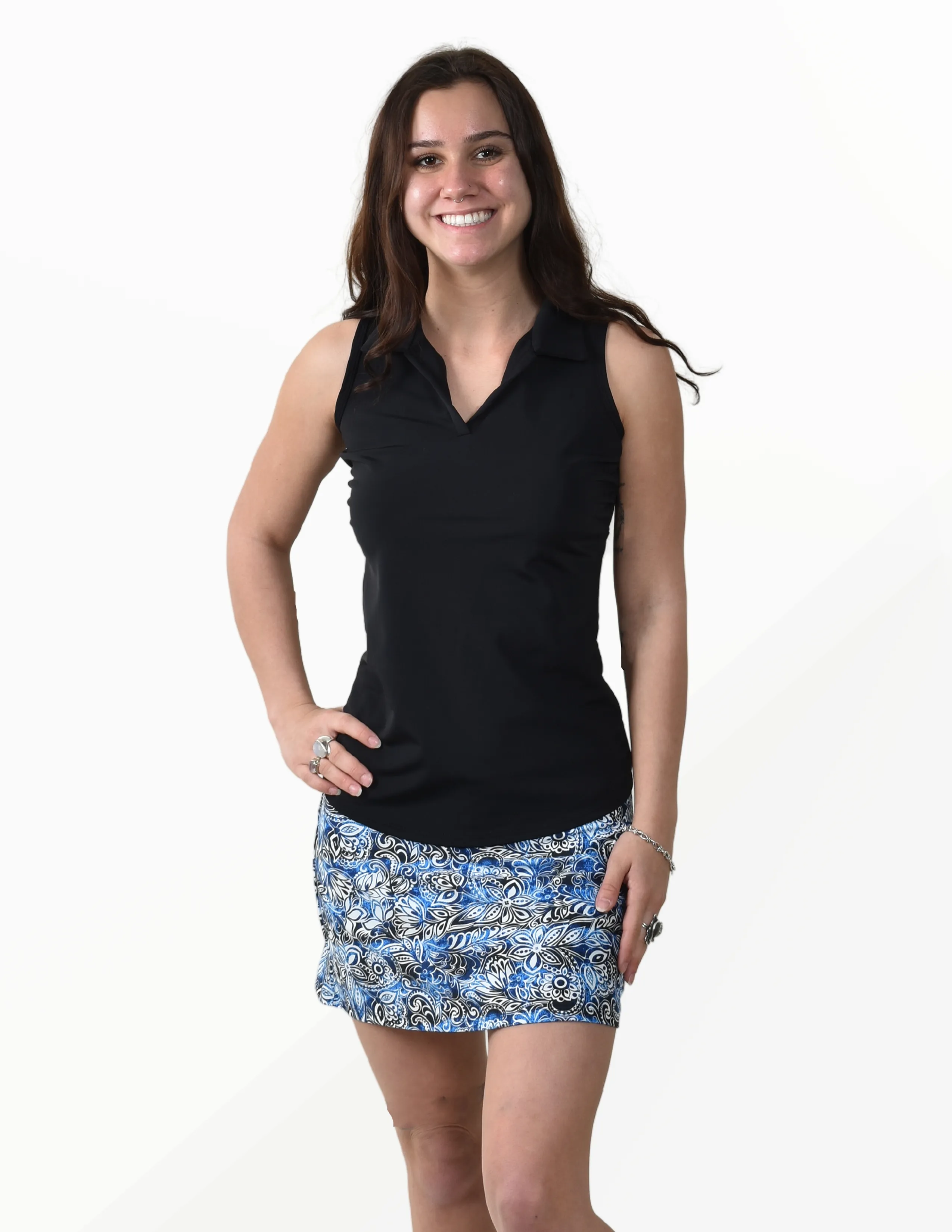 Court Skort - Denim Floral