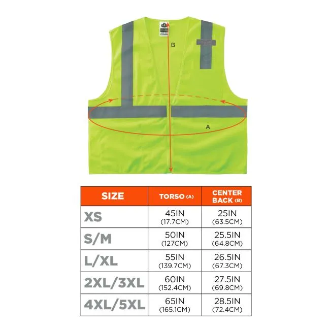 Ergodyne GloWear 8210Z Type R Class 2 Economy Mesh Hi-Vis Safety Vest- Lime