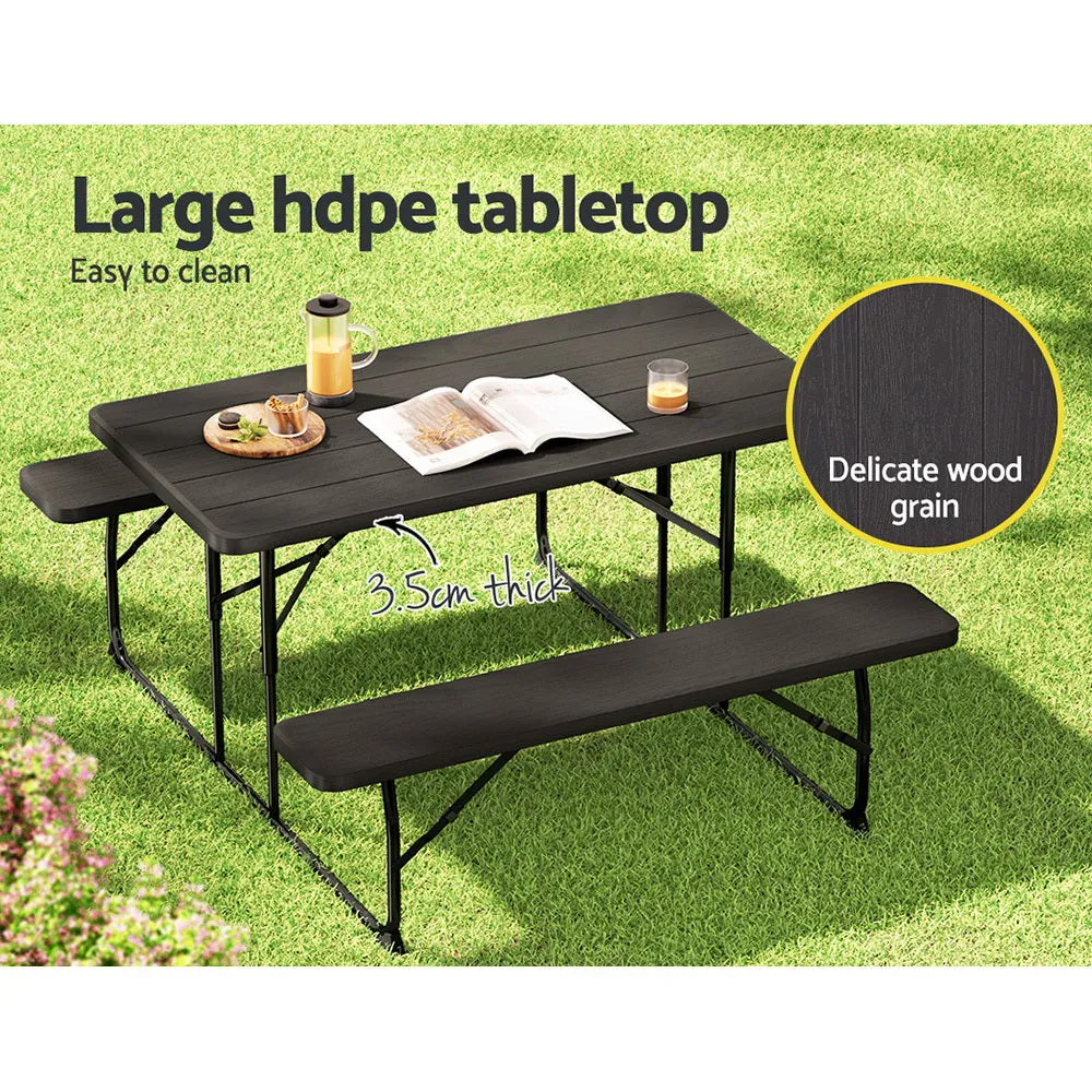 Foldable 3PCS Outdoor Dining Set with HDPE Top - Gardeon
