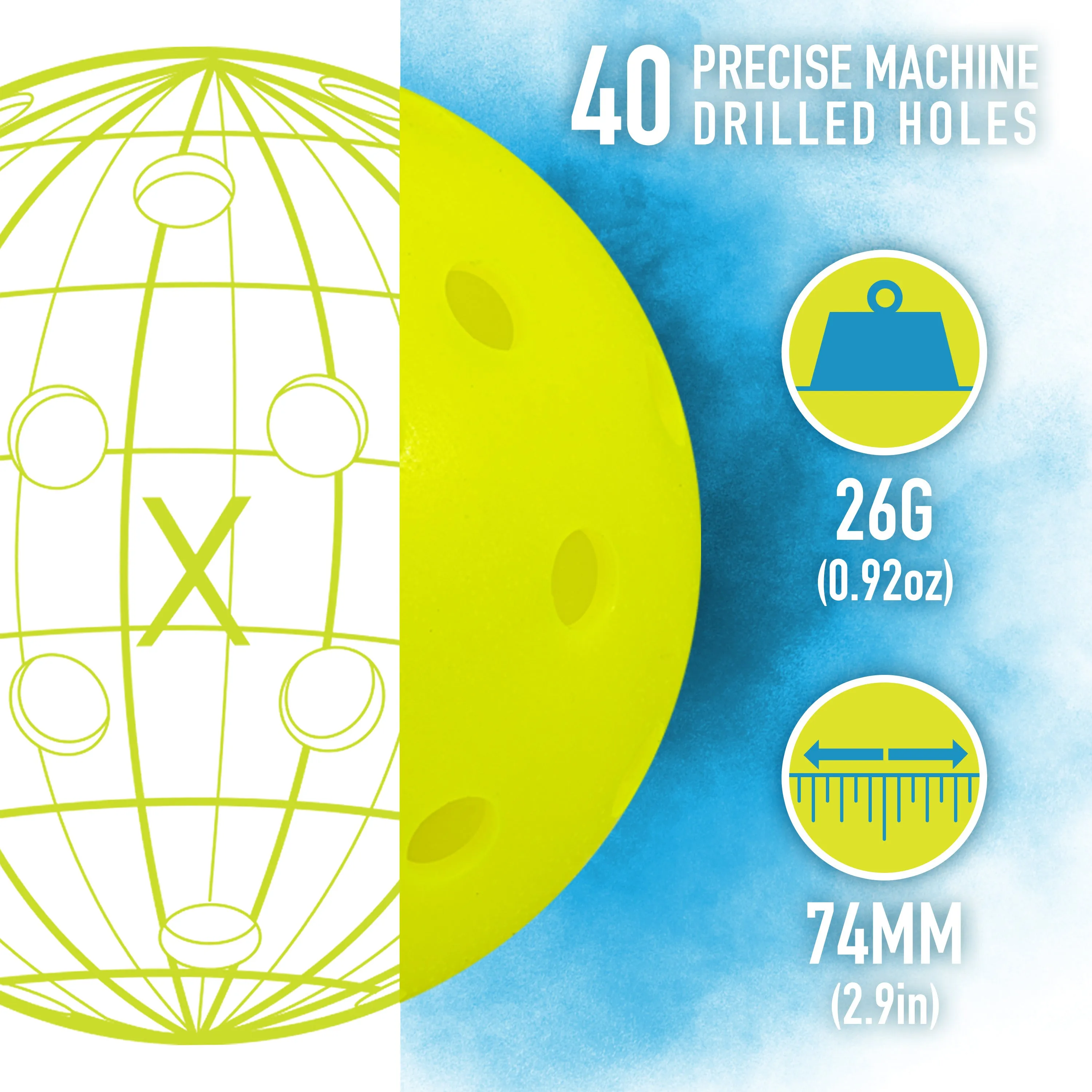 Franklin X-40 6-Pack Outdoor Pickleballs
