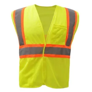 GSS CLASS 2 FIRE TREATED HOOK & LOOP CLOSURE VEST 3503 LIME