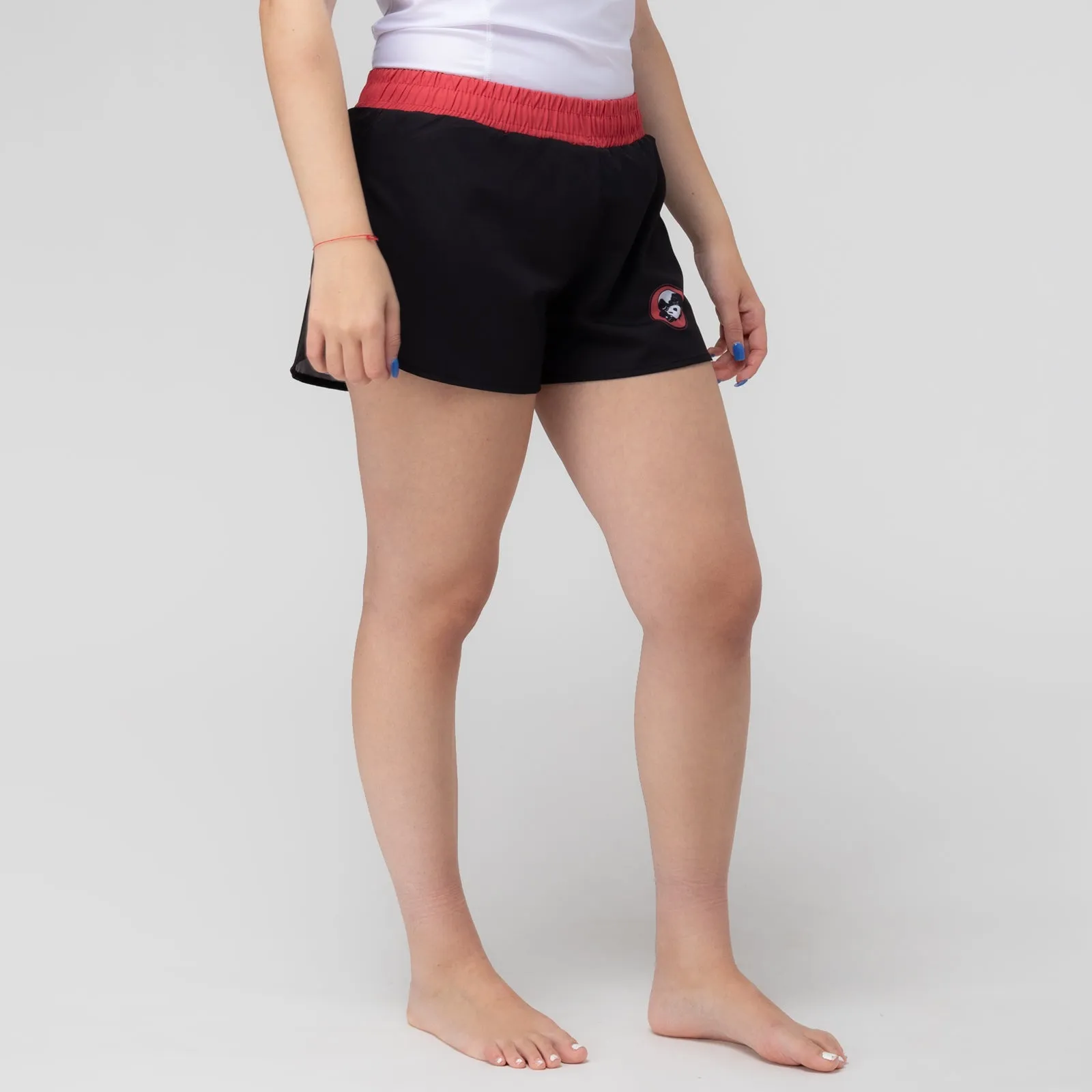 Inverted Gear 2-layer Women's Grappling Shorts - Black/Coral