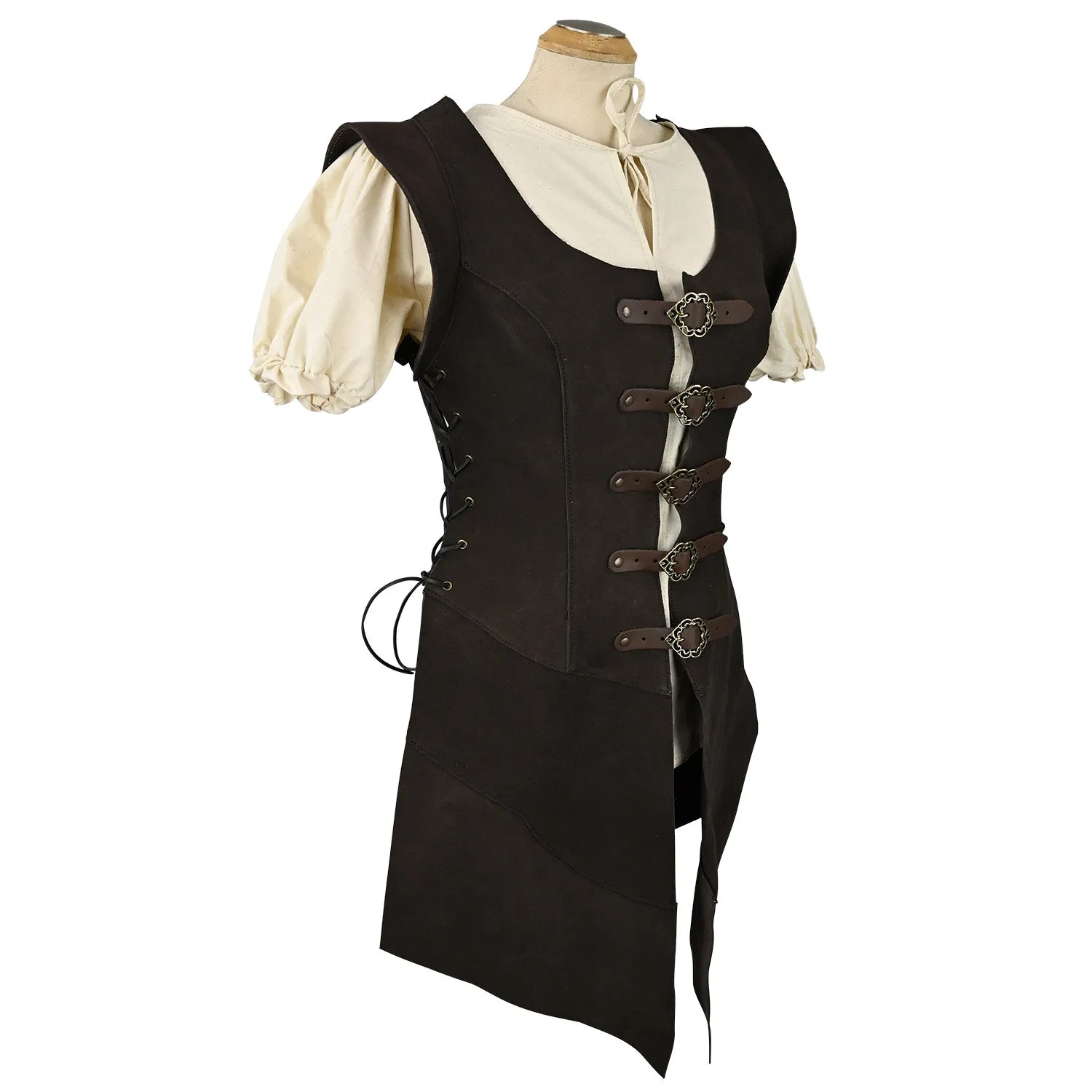 Julienne Leather Jerkin Long