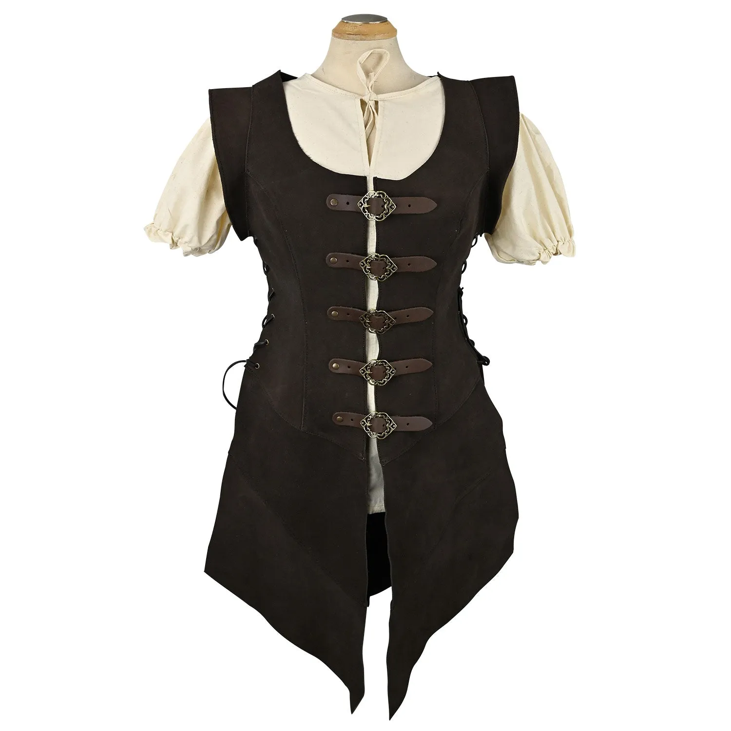 Julienne Leather Jerkin Long