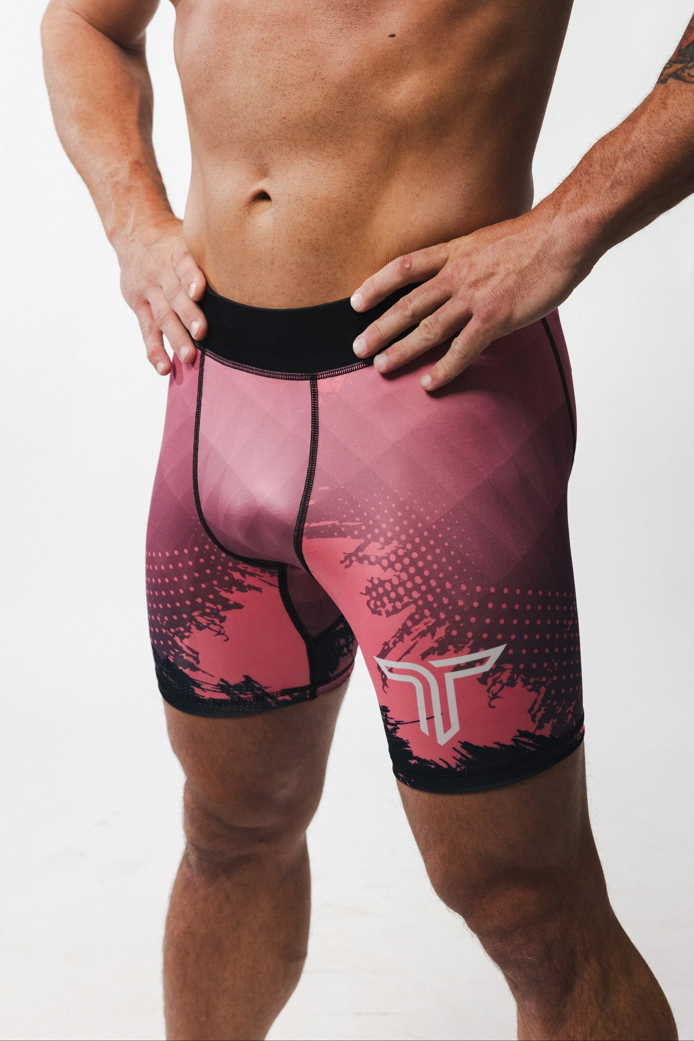 Kaos Camo Compression Shorts - Watermelon