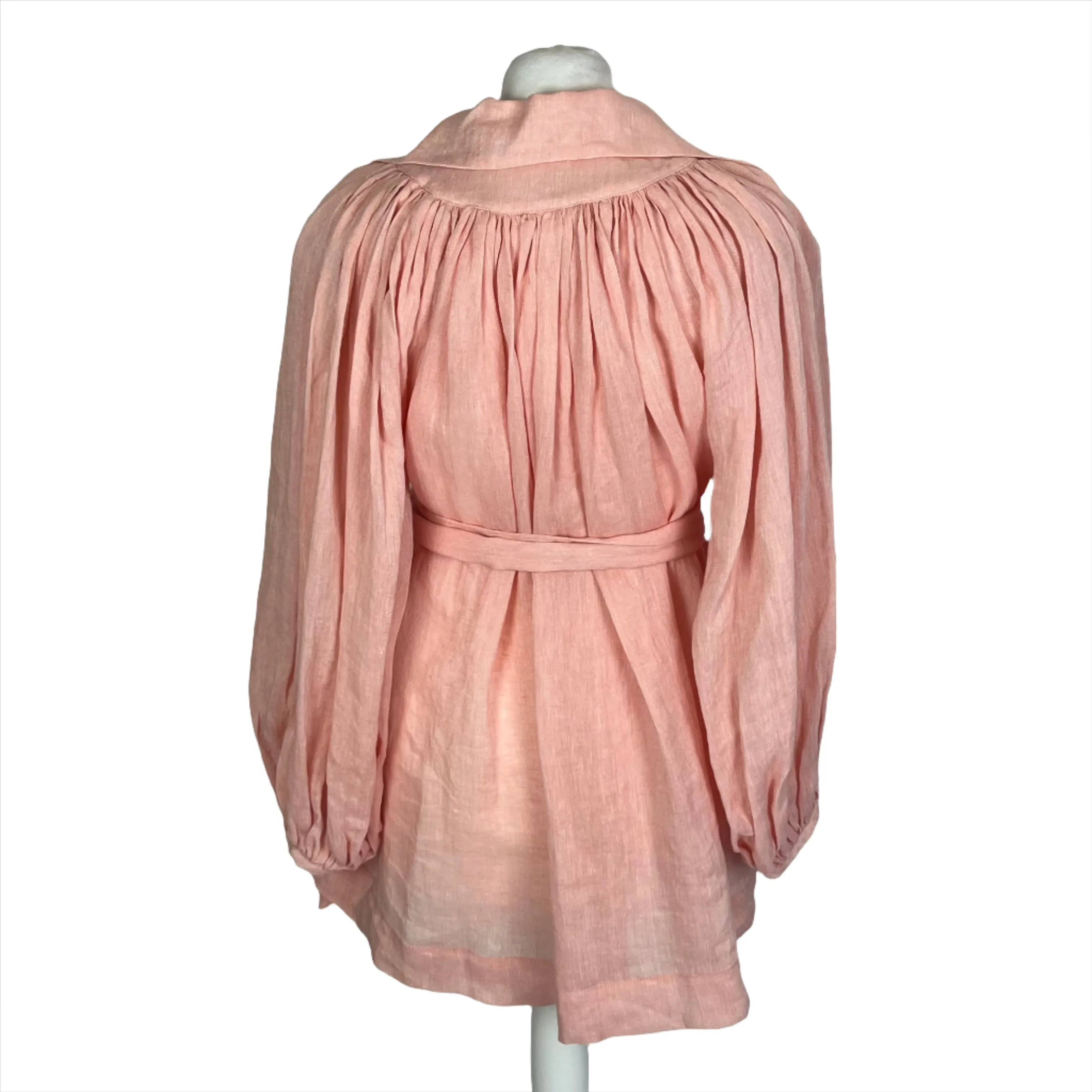 Lisa Marie Fernandez Brand New £510 Peach Gauze Belted Smock XS/S/M/L