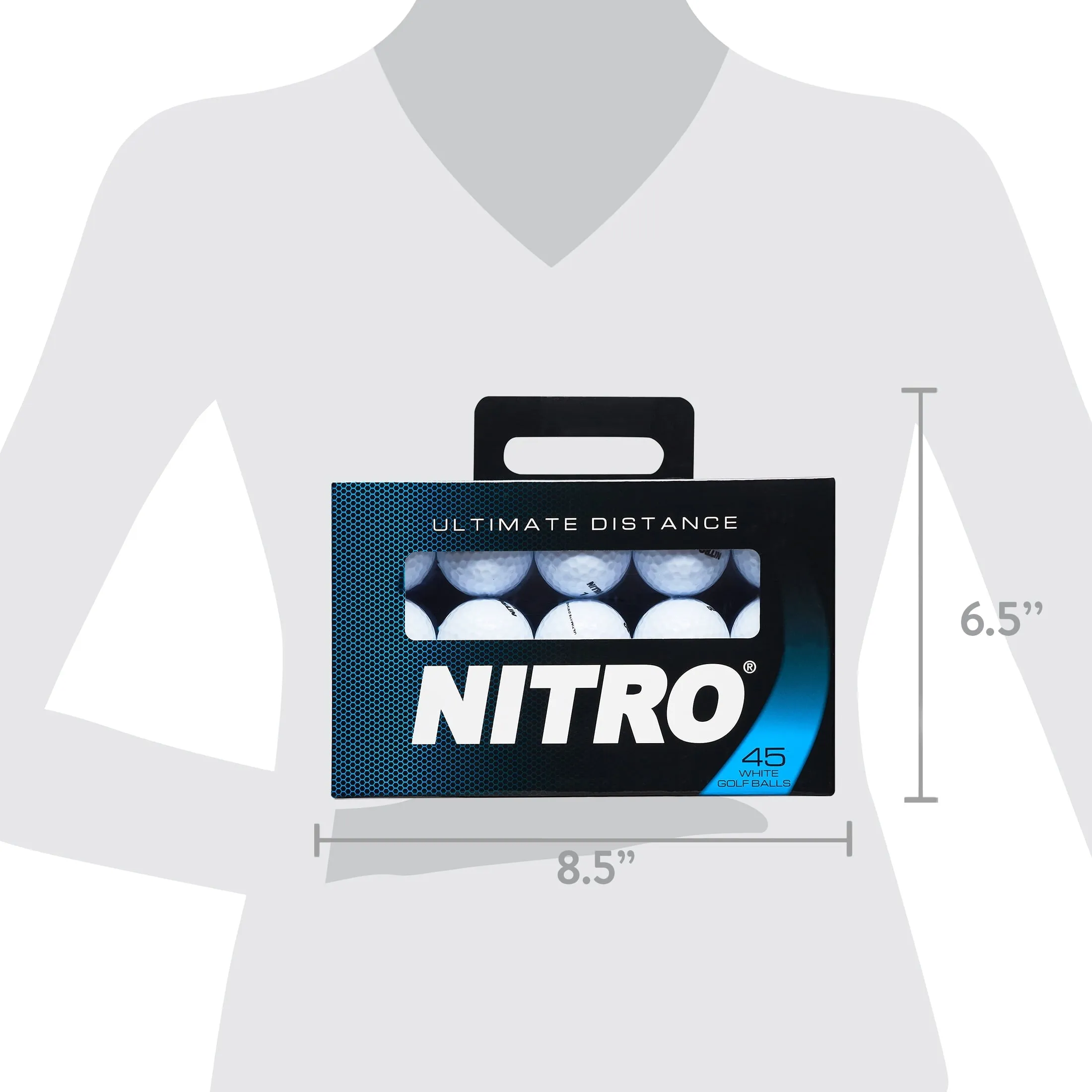 Nitro Golf Ultimate Distance Golf Balls, White, 45 Pack