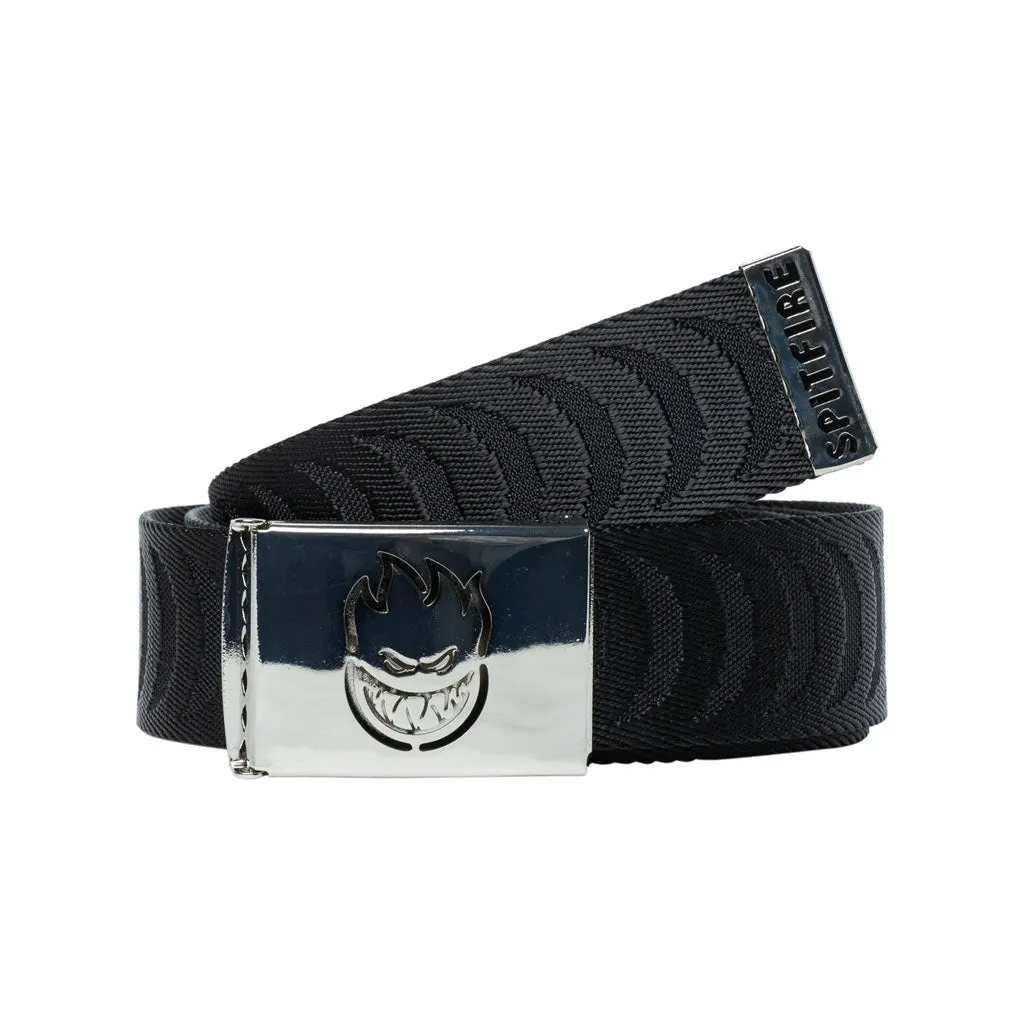 SPITIFIRE BIGHEAD CUT OUT JACQUARD SWIRL BELT - BLACK